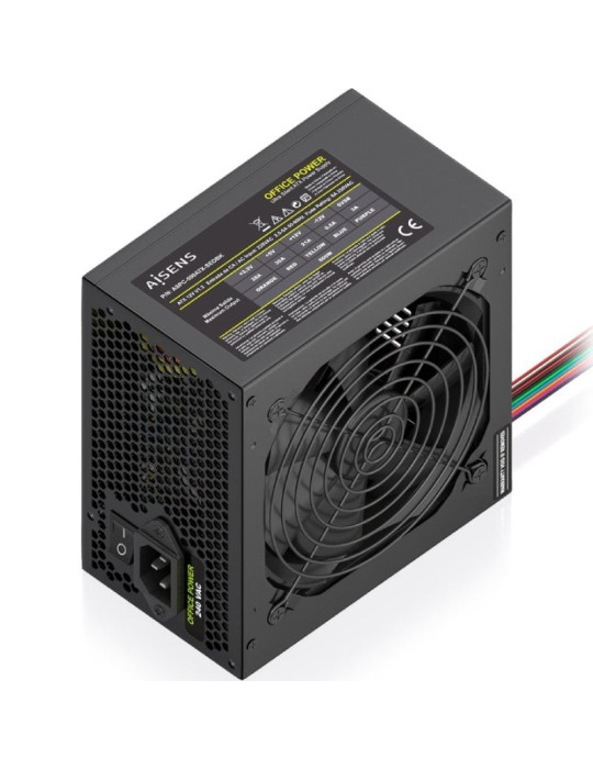 Fuente de Alimentación Aisens ASPC-500ATX-SEOBK/ 500W/ Ventilador 12cm