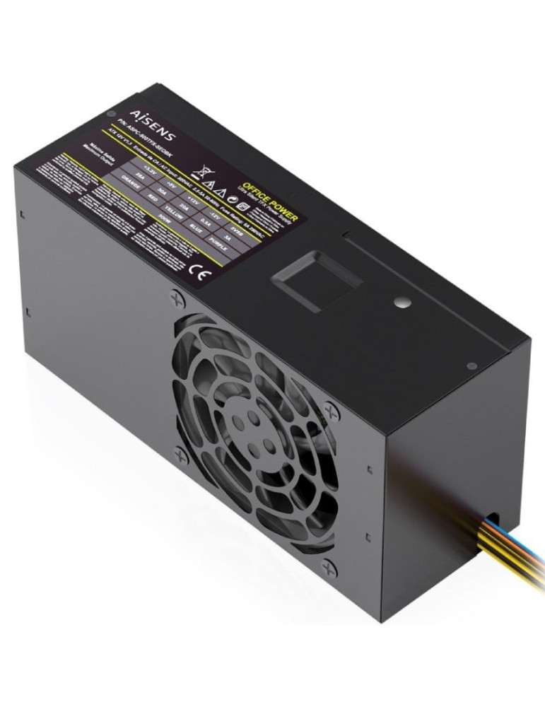 Fuente de Alimentación TFX Aisens ASPC-500TFX-SEOBK/ 500W/ Ventilador 8cm