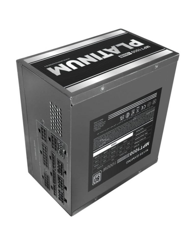 Fuente de Alimentación Mars Gaming MPT1000/ 1000W/ Ventilador 12cm/ ATX 3.1/ PCIe 5.1/ 80 Plus Platinum/ Negra