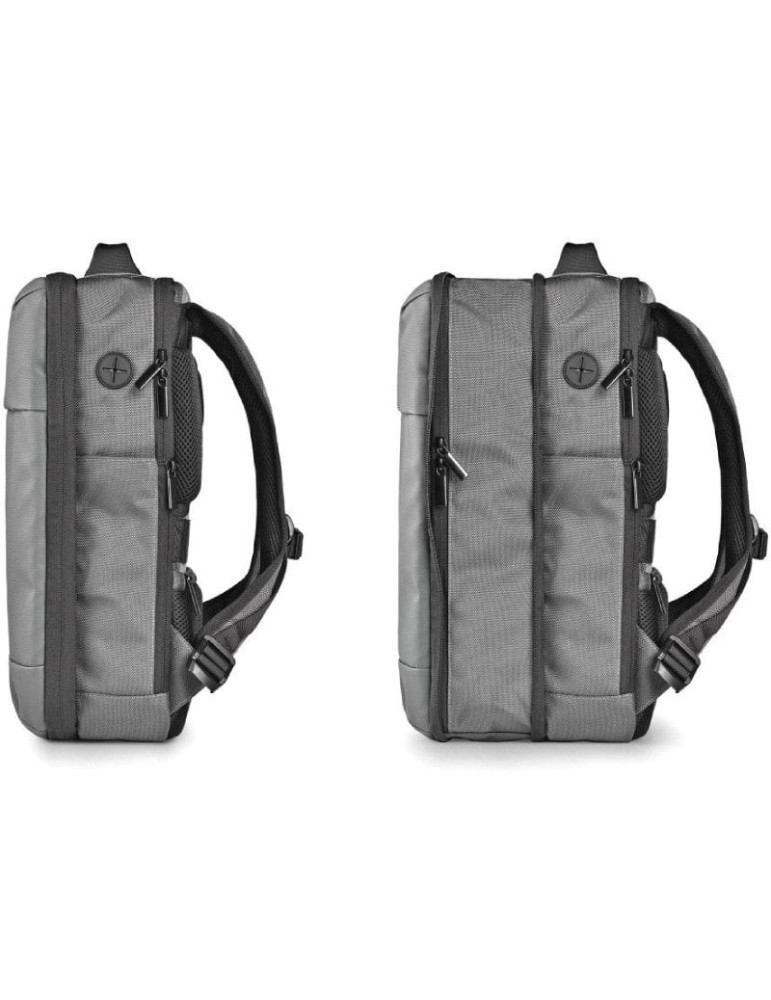 Mochila Expansible NGS Monray Sacks Horizon para Portátiles hasta 14"/ Impermeable/ Gris