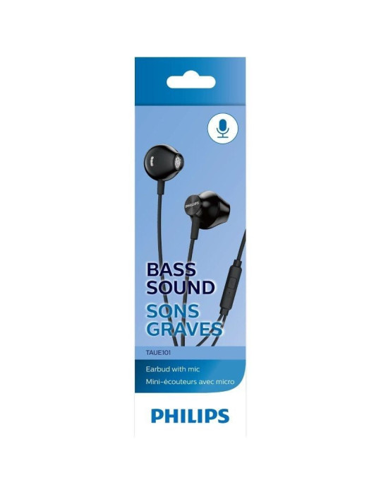 Auriculares Intrauditivos con micrófono Philips TAUE101BK/00/ Jack 3.5/ Negros