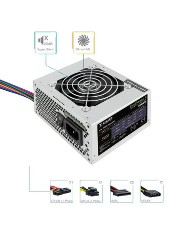 Fuente de Alimentación SFX TooQ TQEP-500S-SFX/ 500W/ Ventilador 8cm 2
