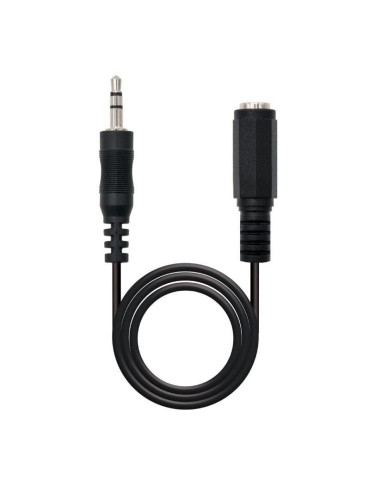 Cable Estéreo Nanocable 10.24.0203/ Jack 3.5 Macho - Jack 3.5 Hembra/ 3m/ Negro