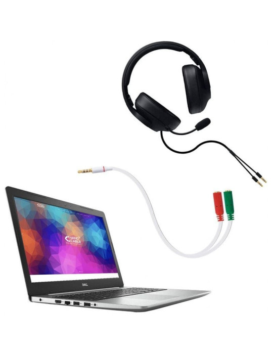 Cable Estéreo Nanocable 10.24.1201/ Jack 3.5 Macho - 2x Jack 3.5 Hembra/ 20cm/ Blanco