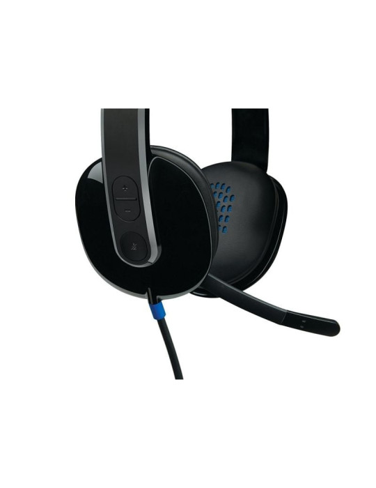 Auriculares Logitech H540/ con Micrófono/ USB/ Negros