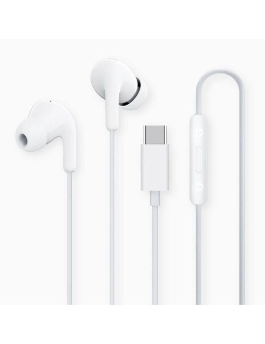 Auriculares Intrauditivos Xiaomi Earphones Tipo-C/ con Micrófono/ USB Tipo-C/ Blancos