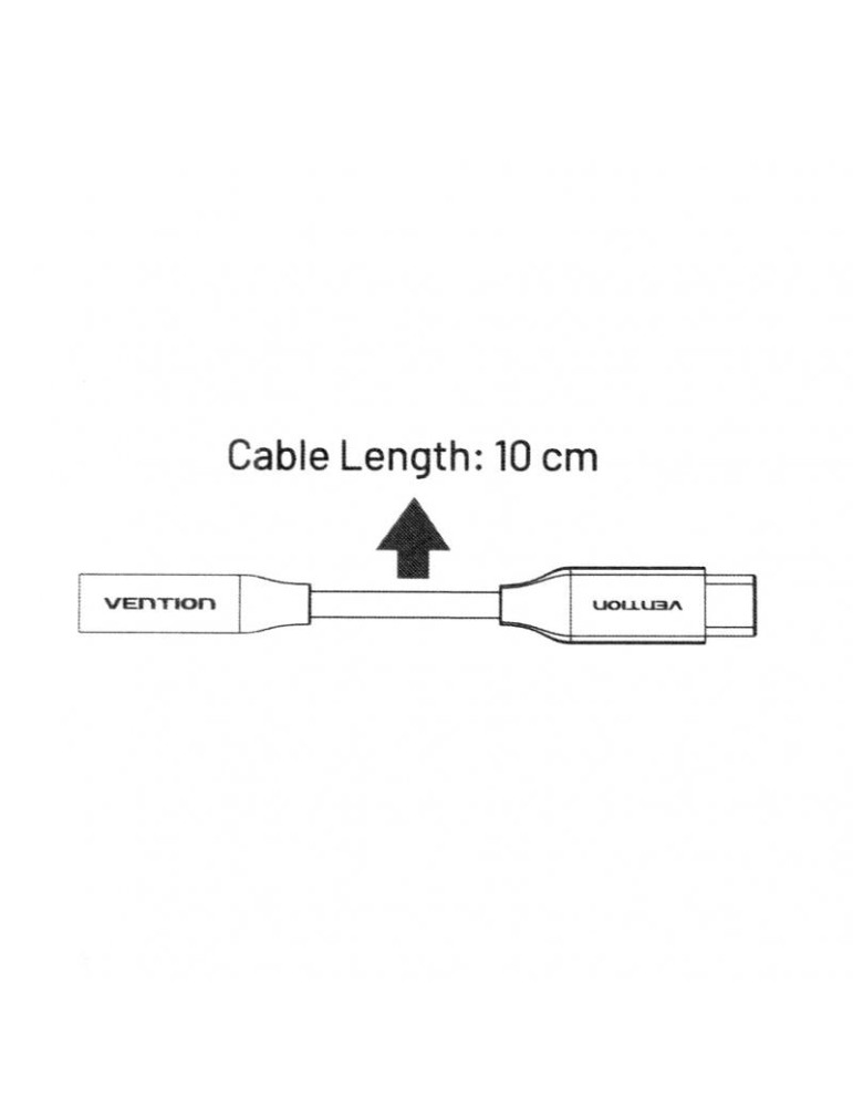 Conversor Vention BIHBA/ Jack 3.5 Hembra - USB Tipo-C Macho/ 10cm/ Negro