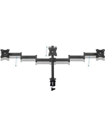 Soporte de Mesa para 3 Monitores TooQ DB1327TN-B/ Giratorio/ Inclinable/ hasta 8kg 2