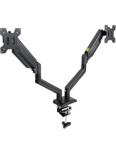 Soporte de Mesa para 2 Monitores TooQ DB1434TNR-B/ Giratorio/ Inclinable/ hasta 10kg
