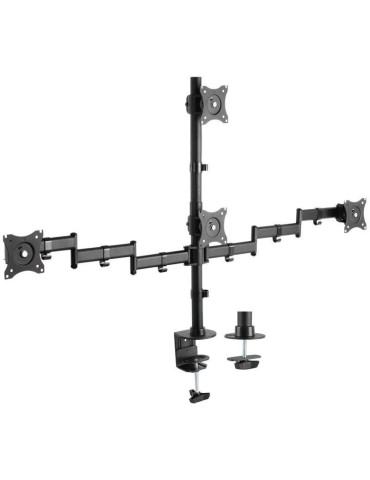 Soporte de Mesa para 4 Monitores y TV Aisens DT27TSR-379/ Giratorio/ Inclinable/ hasta 8kg