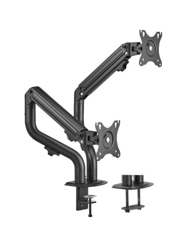Soporte de Mesa para 2 Monitores Aisens DT32TSR-141/ Giratorio/ Inclinable/ hasta 8kg