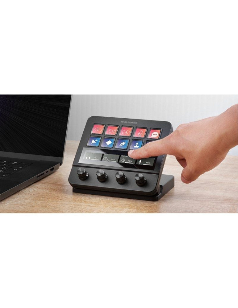 Stream Deck Mars Gaming MSD-PRO/ 10 Teclas LCD + 4 Diales Personalizables/ Negro