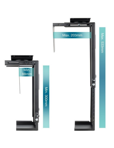 Soporte Bajo Mesa/de Pared TooQ TQMUD01 para PC/ hasta 10kg 2