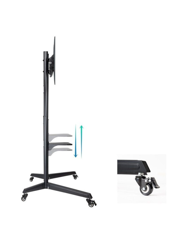 Soporte de Suelo Inclinable con Ruedas TooQ FS1170M-B para TV de 37-70"/ hasta 50kg