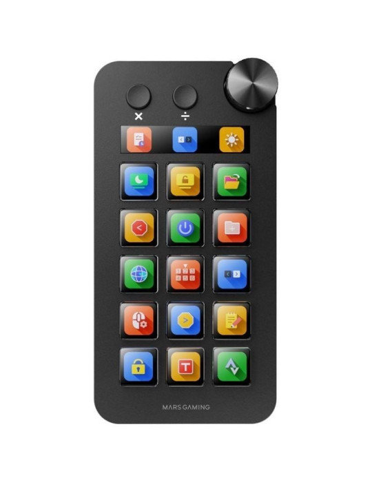 Control Deck Mars Gaming MSD-NEO/ 15 Teclas LCD/ 1 Rueda/ 2 Botones/ Negro