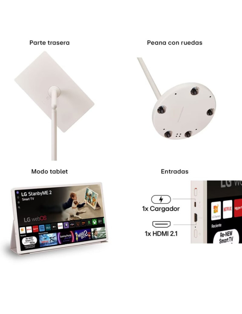 Smart Monitor Portátil LG 27LX6TDGA StanbyMe2 27"/ QHD/ Multimedia/ Smart TV