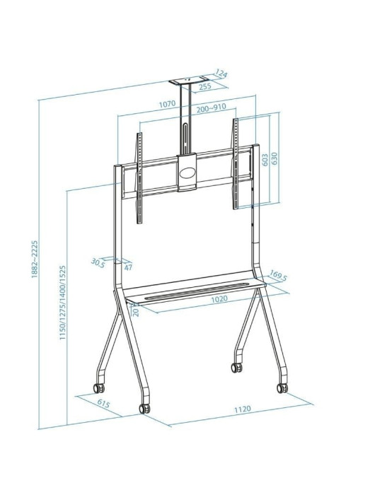 Soporte de Suelo con Ruedas TooQ FS20208M-B para TV de 55-100"/ hasta 120kg
