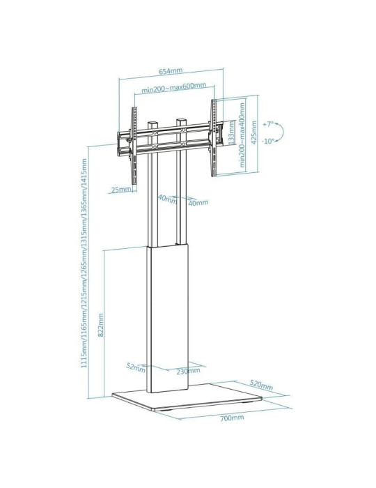 Soporte de Suelo Inclinable TooQ FS2288M-B para TV de 32-85"/ hasta 40kg