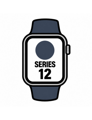 Apple Watch Series 12/ GPS/ 42mm/ Gris Espacial/ Correa Deportiva Azul Marino (S/M)