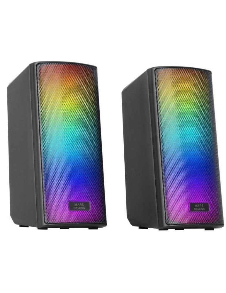 Altavoces con Bluetooth Mars Gaming MSRGB2/ 15W/ 2.0/ Negros