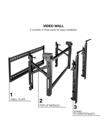 Soporte de Pared para Videowall Inclinable Tooq TQVW4570T para TV de 45-70"/ hasta 70kg 2