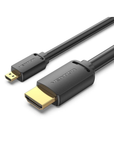 Cable Micro HDMI 2.0 4K Vention AGIBF/ HDMI Macho - Micro HDMI Macho/ 1m/ Negro