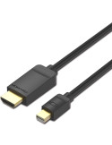 Cable Conversor Vention HABBH/ Mini DisplayPort Macho - HDMI Macho/ 2m/ Negro