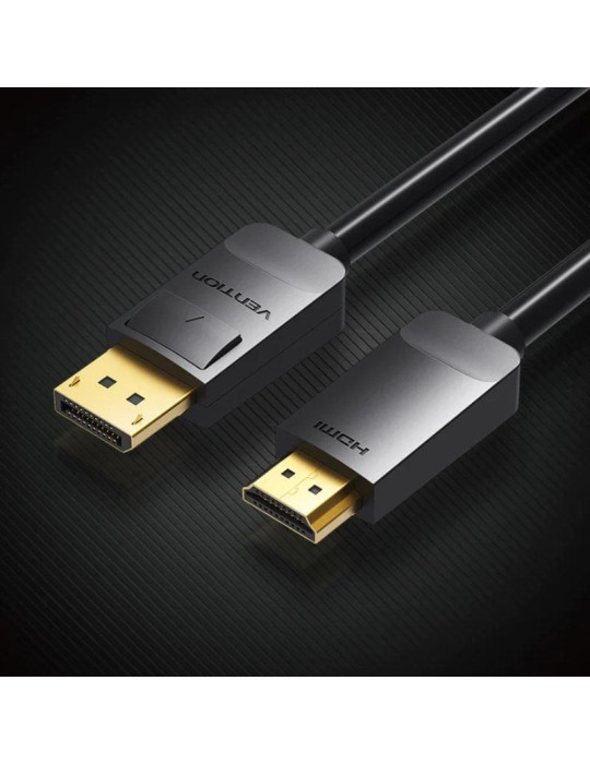 Cable Conversor Vention HADBG/ Displayport Macho - HDMI Macho/ 1.5m/ Negro