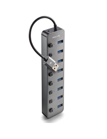 Hub USB NGS IHUB8 / 8xUSB 3.0/ Gris