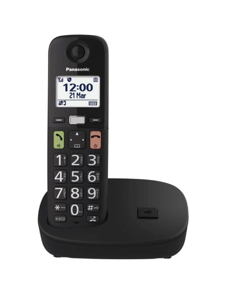 Teléfono Inalámbrico Panasonic KX-TGU112EXB/ Pack DUO/ Negro