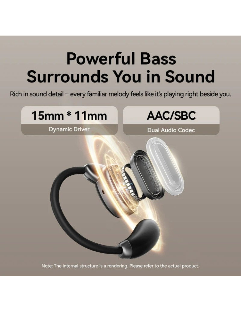 Auriculares Bluetooth Vention Open Ear 013 con estuche de carga/ Autonomía 8h/ Negros