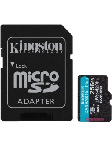 Tarjeta de Memoria Kingston CANVAS Go! Plus 256GB microSD XC con Adaptador/ Clase 10/ 200MBs