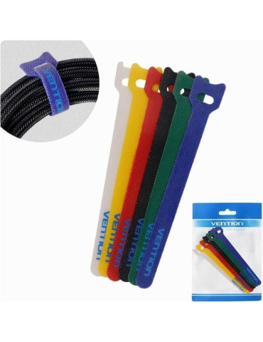 Tira Organizadora de Cables Vention KAC00/ 15cm/ Pack de 6 2