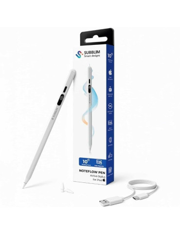 Lápiz Electrónico Subblim NoteFlow Pen para iPad/ Blanco