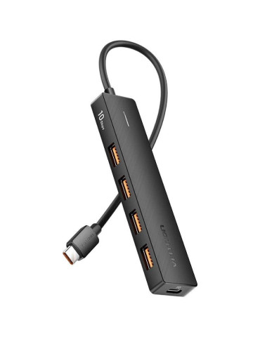 Hub USB Tipo-C 3.2 Vention CKCBB/ 4xUSB/ 1xUSB Tipo-C PD