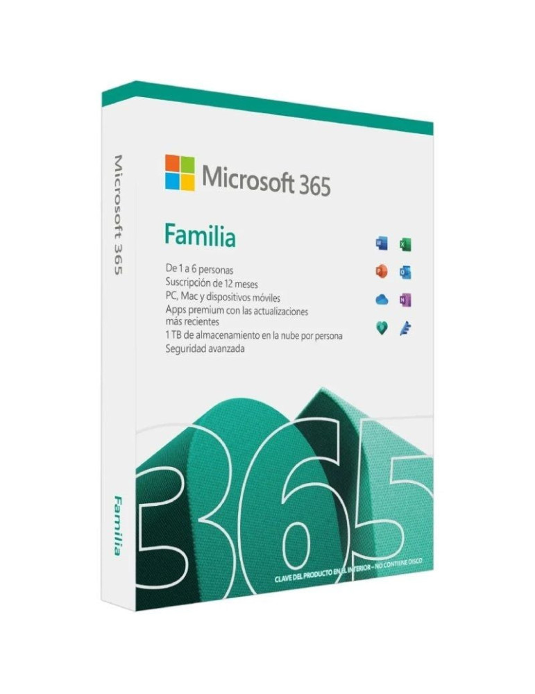 Microsoft 365 Familia/ 6 Usuario/ 1 Año/ 5 Dispositivos