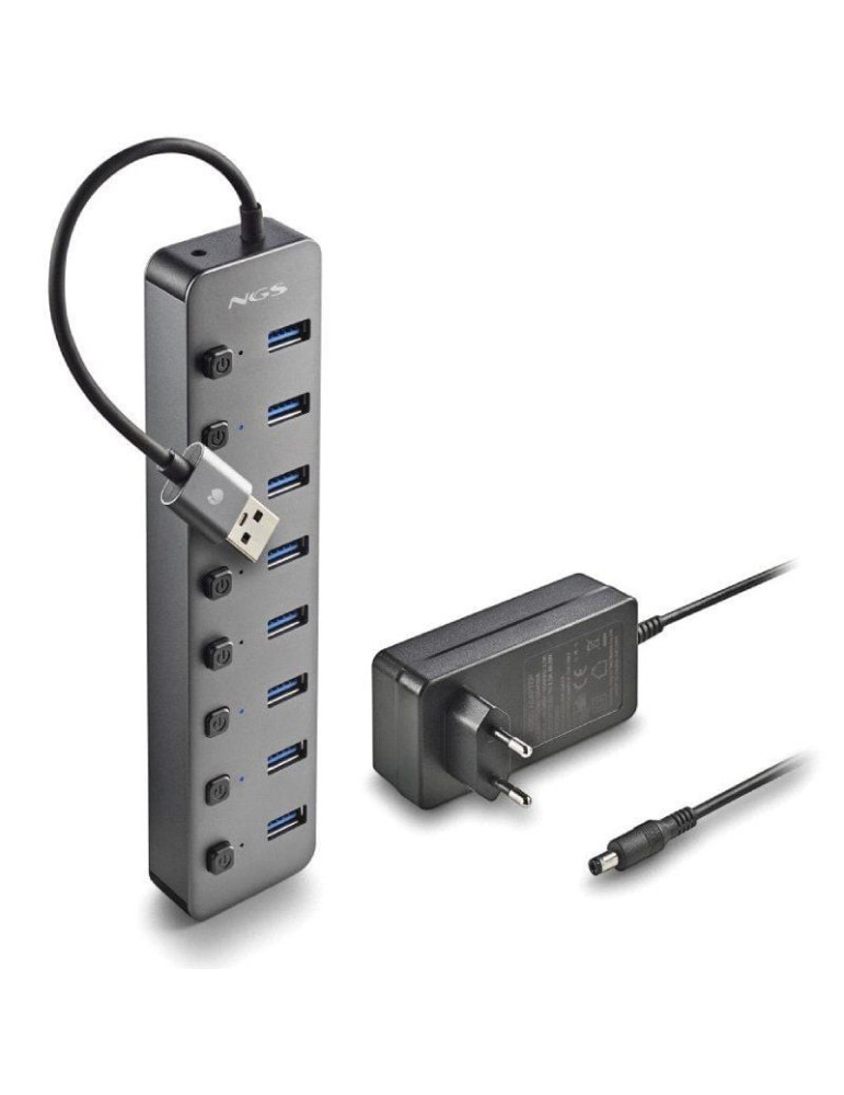 Hub USB NGS IHUB8 / 8xUSB 3.0/ Gris