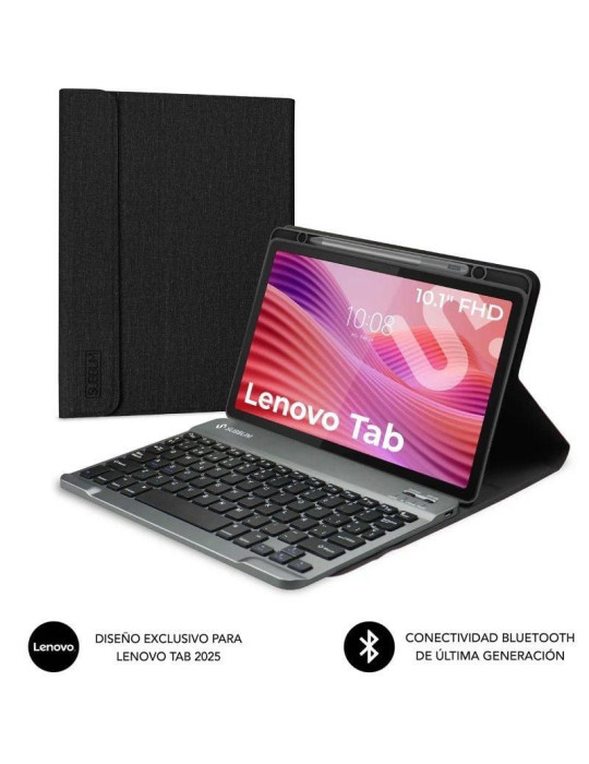 Funda con Teclado Subblim Shock Case Lenovo Tab 10.1" 2025/ Negra