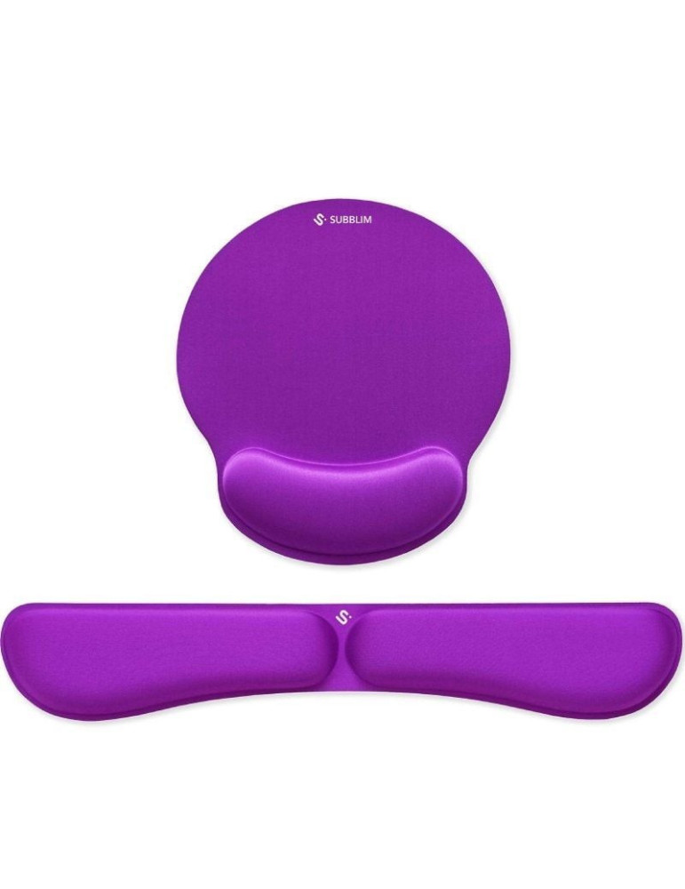 Pack de Reposamuñecas y Alfombrilla Ergonómica Subblim Ergo MemoryFlex/ Púrpura
