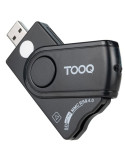 Lector de DNI, Tarjetas Inteligentes, SD y MicroSD TooQ TQR-3012B/ USB 2.0/ Negro