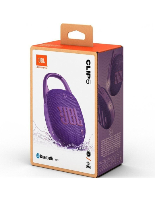 Altavoz con Bluetooth JBL Clip 5/ 7W/ 1.0/ Púrpura