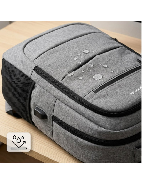 Mochila Subblim City Plus 26L Backpack para Portátiles hasta 16"/ Puerto USB/ Repelente al agua/ Reflectante/ Cinta para Trolley