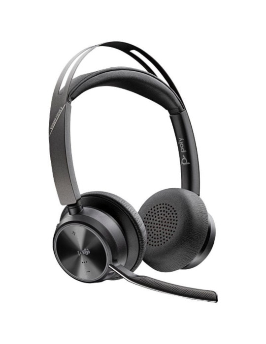 Auriculares Inalámbricos Poly Voyager Focus 2 Microsoft Teams + Adaptador USB-C-A + Soporte de Carga/ con Micrófono/ Bluetooth/ 