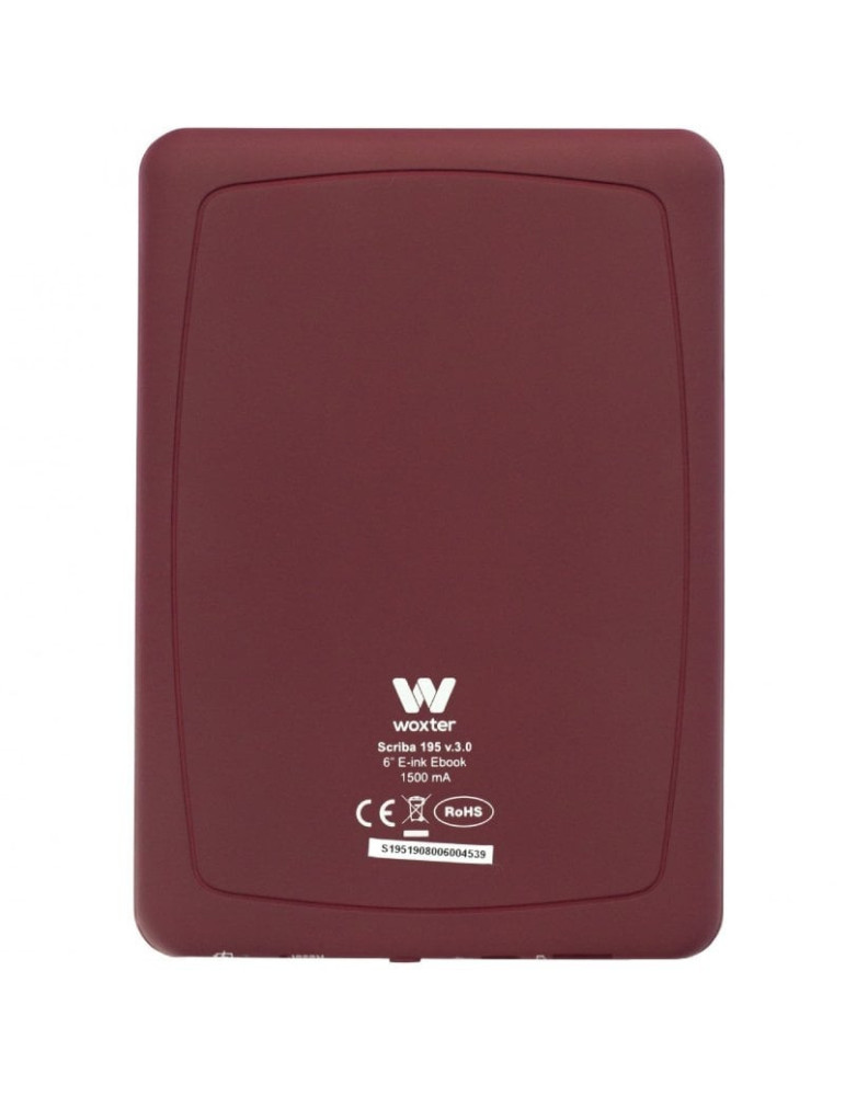 Libro Electrónico Ebook Woxter Scriba 195/ 6"/ Tinta Electrónica/ Rojo