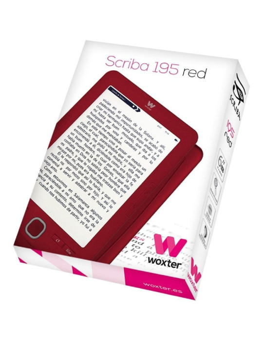 Libro Electrónico Ebook Woxter Scriba 195/ 6"/ Tinta Electrónica/ Rojo