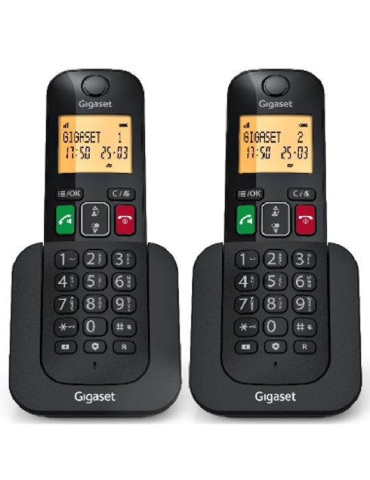 Teléfono Inalámbrico Gigaset Elemental 400 DUO/ Negro