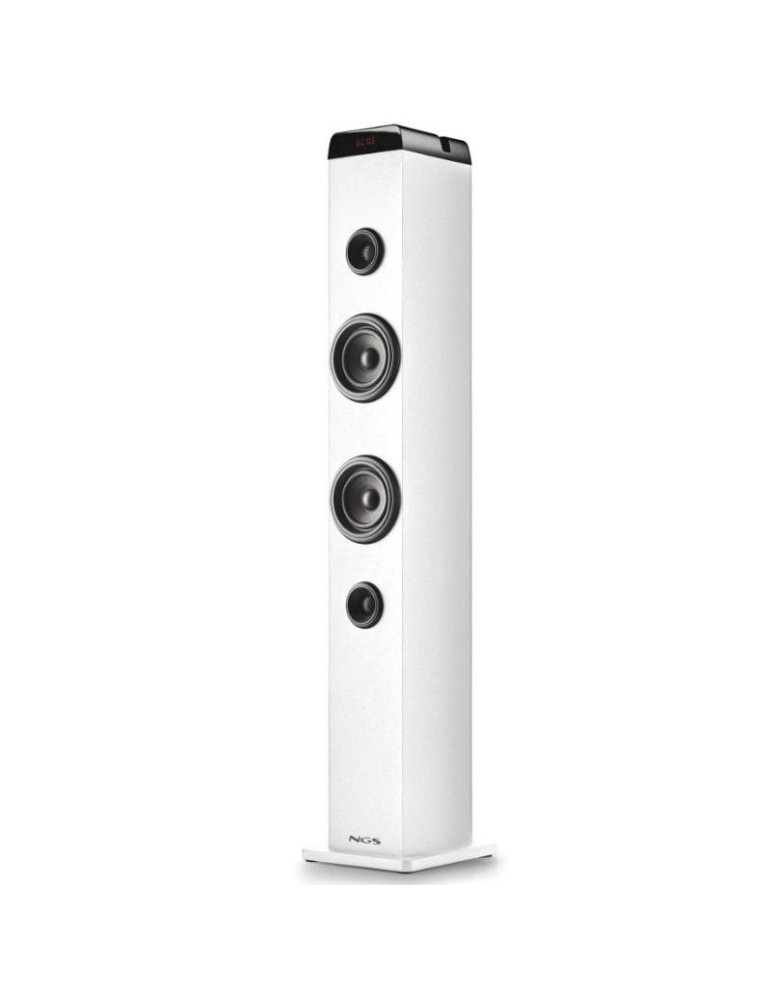 Torre de Sonido con Bluetooth NGS SKY CHARM PRO/ 80W/ 2.0/ Blanca