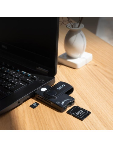 Lector de DNI, Tarjetas Inteligentes, SD y MicroSD TooQ TQR-3012B/ USB 2.0/ Negro 2