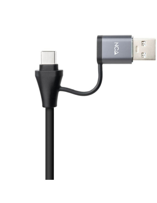 Hub USB + USB Tipo-C 3.0 Nanocable 10.03.0412/ 3xUSB/ 1xRJ45/ Gris