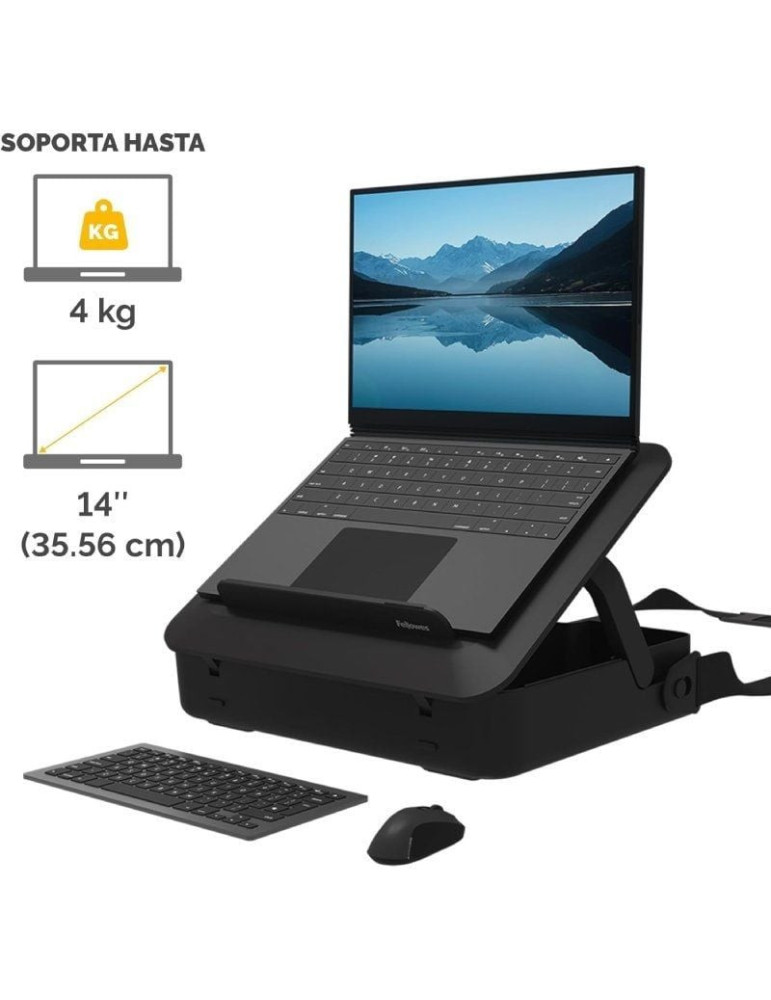 Maletín con Elevador Fellowes Breyta para Portátiles hasta 14"/ Negro